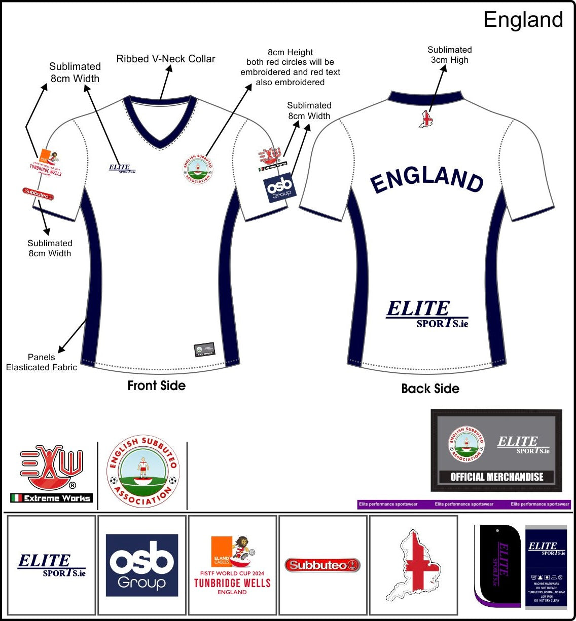 Eland Cables FISTF World Cup 2024 England Shirt